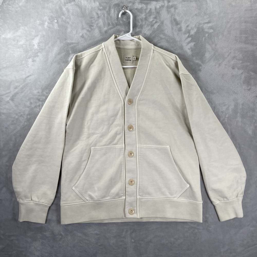 Flint and Tinder Sweater men's Medium Huckberry Cardigan French Terry Button Up